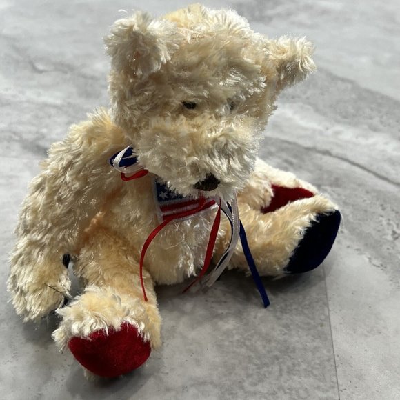 USA Patriotic‎ Plush 8” Bear Embroidered Flag Collecticritters Collectible - Picture 1 of 5